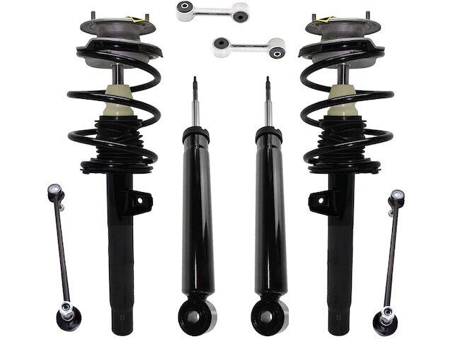 Front and Rear Shock Strut Coil Spring Sway Bar Link Kit - 2001-2005 BMW 325Ci Base - Detroit Axle 966-02844434