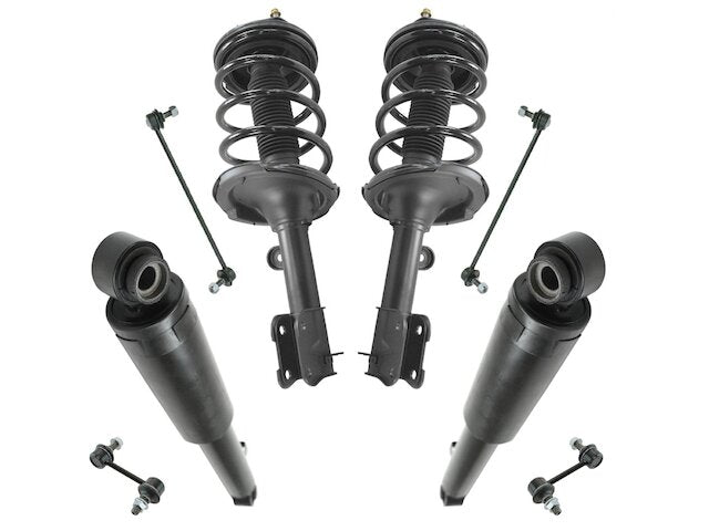 Front and Rear Shock Strut Coil Spring and Sway Bar Link Kit - 8 Piece - 2007-2009 Hyundai Santa Fe - TRQ 19160-02849977