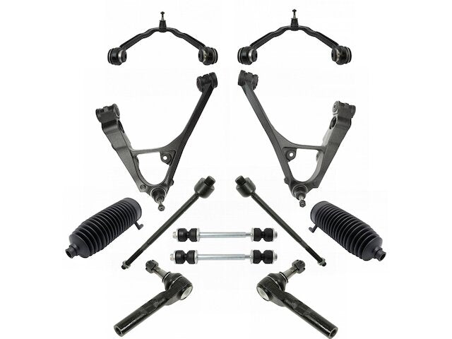 Front Control Arm Ball Joint Tie Rod and Sway Bar Link Kit 12 Piece - 2003-2014 Chevrolet Express 1500 AWD - TRQ 3254-02884765
