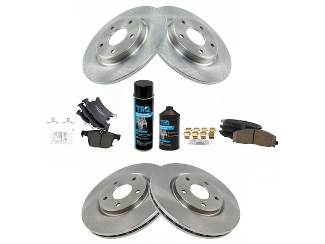 Front and Rear Brake Pad and Rotor Kit - 2017-2021 Chrysler Pacifica FWD - TRQ 138434-02905050