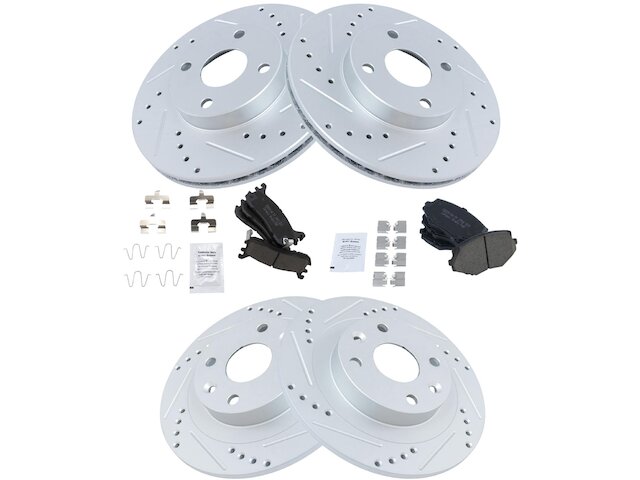 Front and Rear Brake Pad and Rotor Kit - 1994-1997, 1999-2005 Mazda Miata - TRQ 8540-02946920