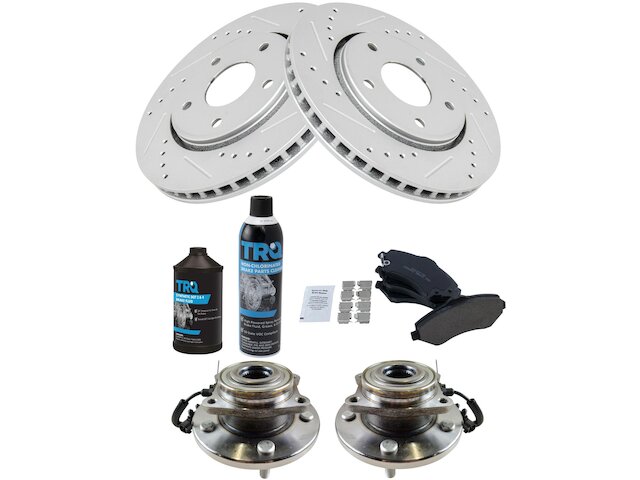 Front Brake Pad and Rotor and Wheel Hub Kit - 2008-2016 Chrysler Town & Country - TRQ 28819-02950223