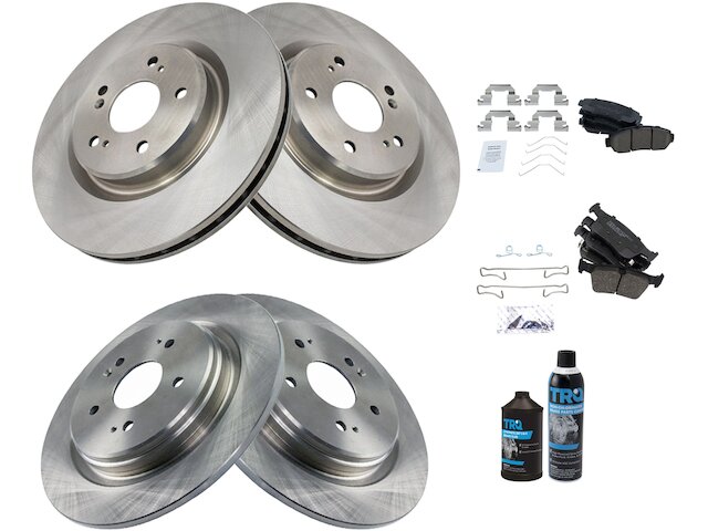 Front and Rear Brake Pad and Rotor Kit - 2019-2020 Acura RDX - TRQ 146584-02955617