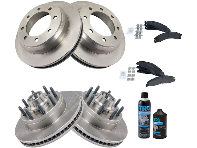 Front and Rear Brake Pad and Rotor Kit - 2008-2014 Ford E250 - TRQ 29046-02997218