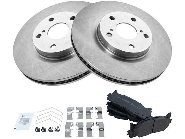 Front Semi Metallic Brake Pad and Rotor Kit - 5 Lug - 2008-2017 Toyota Camry - TRQ 28869-07041195