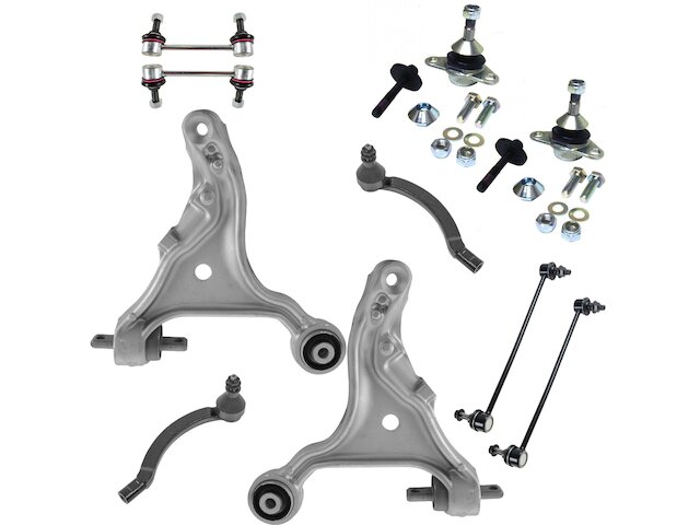 Front and Rear Control Arm Ball Joint Tie Rod End Kit 10 Piece - 2001-2007 Volvo S60 - TRQ 865-07075912