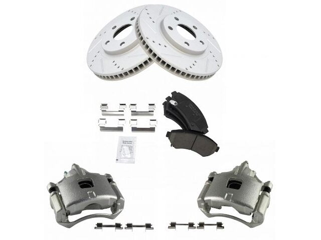 Front Brake Pad Rotor and Caliper Set - 1997-2005 Cadillac DeVille - TRQ 2797-07076600