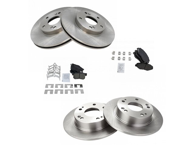 Front and Rear Ceramic Brake Pad and Rotor Kit - 5-Lug - 2003-2007 Honda Accord 2.4L - TRQ 5986-07145434