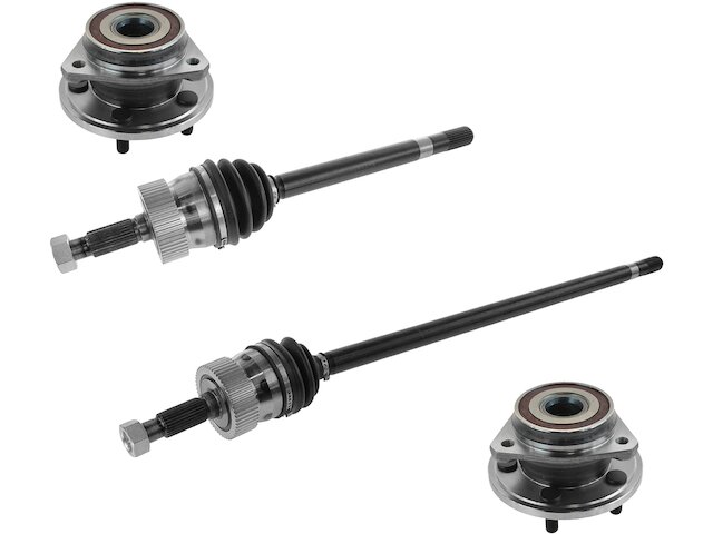 Front CV Axle and Wheel Hub Assembly - 4 Piece Set - 1993-1998 Jeep Grand Cherokee - TRQ 2244-07188566