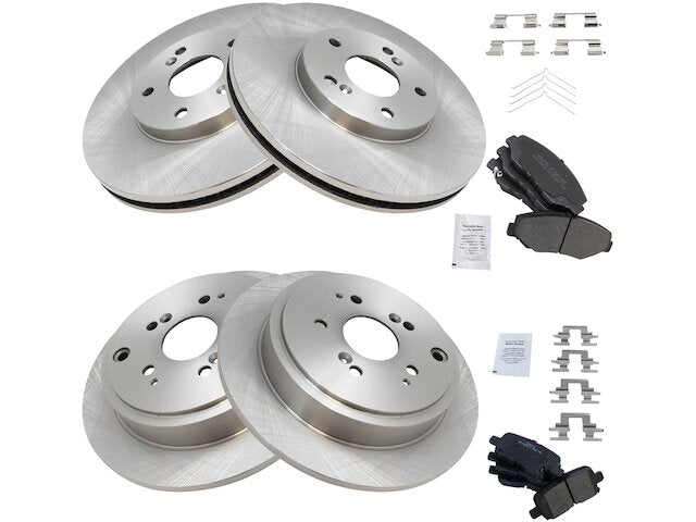 Front and Rear Semi Metallic Brake Pad and Rotor Kit - 2003-2008 Honda Pilot - TRQ 6050-07325162