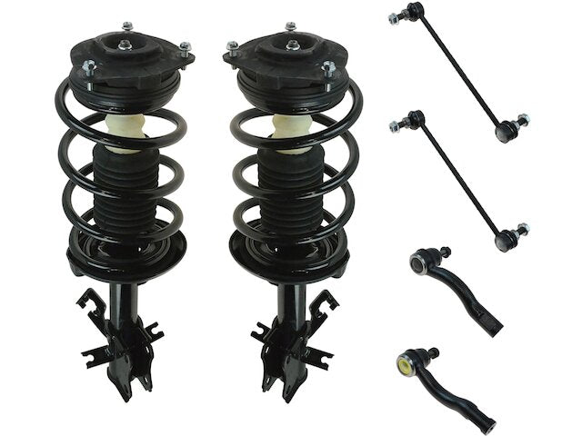 Front Strut Coil Spring Sway Bar Link Kit - 6 Piece Set - 2007-2012 Nissan Sentra Base S SL SR (with Automatic Transmission) - TRQ 19005-07349801