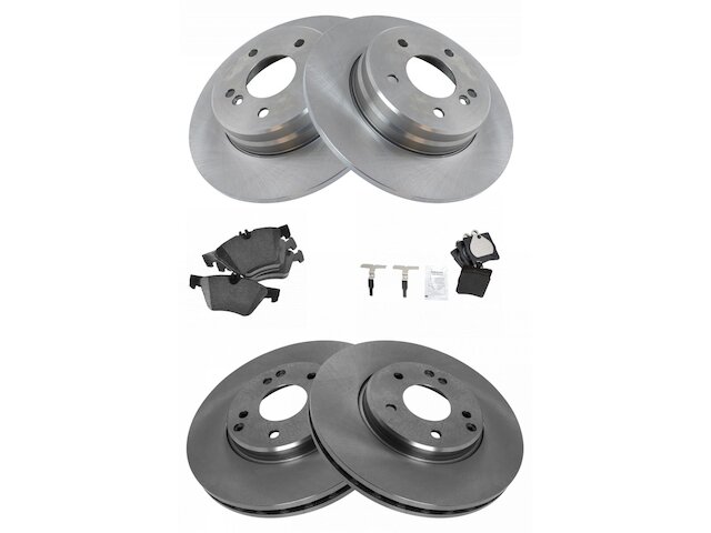 Front and Rear Brake Pad and Rotor Kit - 1998-2002 Mercedes E430 RWD - TRQ 6401-07352093
