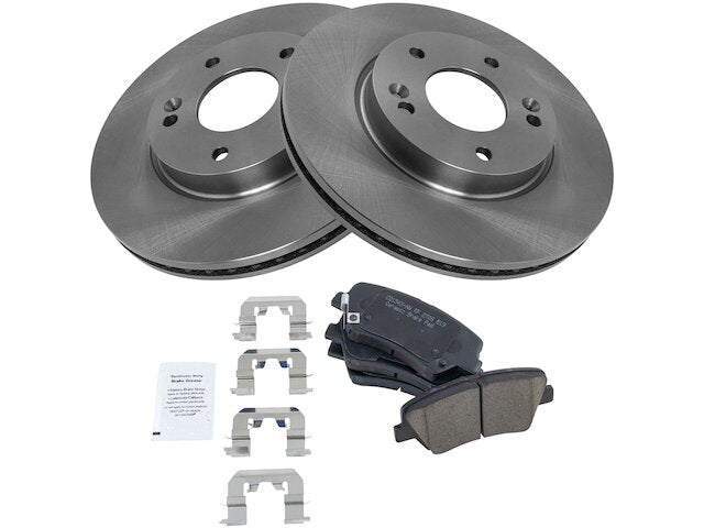 Front Ceramic Brake Pads and Rotor Kit - 5-Lug - 2011-2016 Hyundai Elantra Sedan 1.8L 4-Cylinder - TRQ 96885-07368653