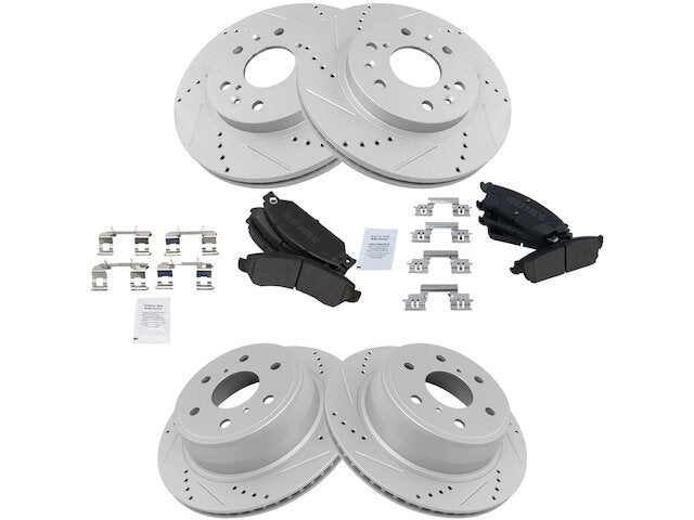 Front and Rear Brake Pad and Rotor Kit - 2007 Cadillac Escalade EXT - TRQ 127840-07380803
