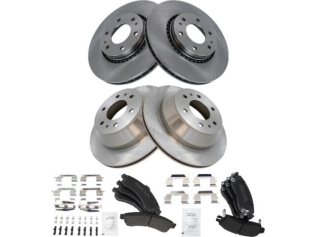Front and Rear Brake Pad and Rotor Kit - 2002-2005 GMC Envoy XL - TRQ 127814-07383203