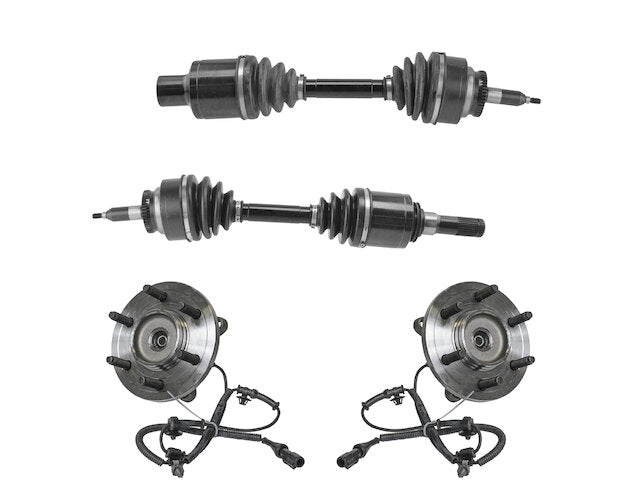 Front CV Axle and Wheel Hub Assembly Kit - 2009-2010 Ford F-150 4WD with 6 Lug Wheels - TRQ 30322-07384850