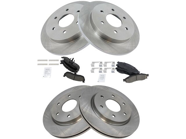 Front and Rear Ceramic Brake Pad and Rotor Kit - 2005-2007 Nissan Titan (From 03/2005) - TRQ 18401-07387148