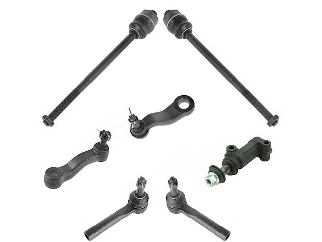 Front Inner and Outer Tie Rod End and Idler Arm Pitman Arm Kit - 7 Piece - 2000-2006 Chevrolet Tahoe (Models with 4 Groove Pitman Arms) - TRQ 3731-07406436