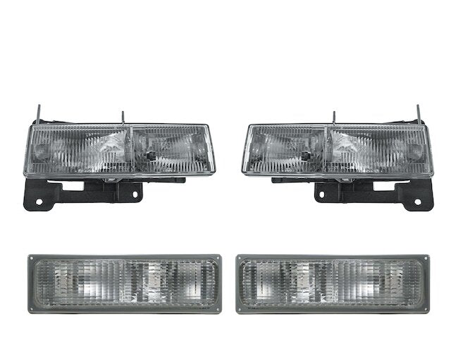 Headlight Assembly and Parking Light Kit 4 Piece - 1992-1993 GMC Yukon - DIY Solutions 4294-07407148