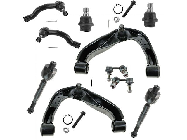 Front Control Arm Ball Joint Tie Rod End Kit 10 Piece - 2005-2012 Nissan Pathfinder - TRQ 18396-07409500