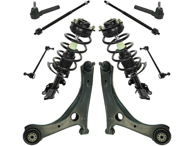 Front Strut Coil Spring Control Arm Tie Rod Kit 10 Piece - 2008-2010 Dodge Grand Caravan - TRQ 28820-07409892