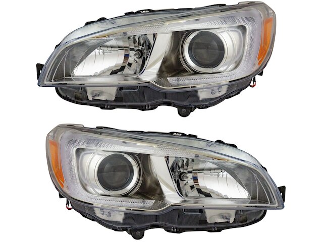 Halogen Headlight Assembly - Set of 2 - with Chrome Bezel - 2015-2021 Subaru WRX - DIY Solutions 129831-07420585