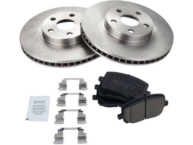 Front Ceramic Brake Pad and Rotor Kit - 5 Lug - 2003-2008 Toyota Corolla - TRQ 8017-07426294