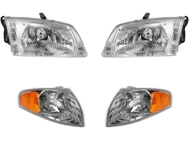 Headlight Assembly and Parking Light Kit 4 Piece - 2000-2002 Mazda 626 - DIY Solutions 17623-07453937