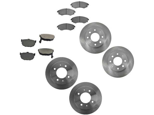 Front and Rear Brake Pad and Rotor Kit - 1998-2002, 2005-2006 Hyundai Elantra - TRQ 168-07455695