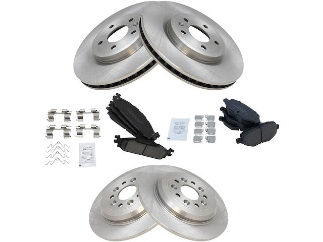 Front and Rear Ceramic Brake Pad and Rotor Kit - 5 Lug - Vented Front Rotors - Solid Rear Rotors - 2011-2019 Ford Explorer - TRQ 96849-07472550