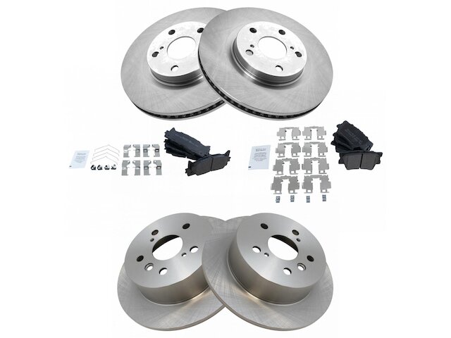 Front and Rear Semi-Metallic Brake Pad and Rotor Kit - 5-Lug - 2013-2018 Lexus ES350 - TRQ 122430-07477384