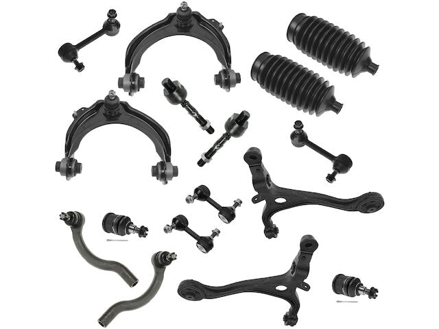 Front and Rear Control Arm Ball Joint Tie Rod End Kit 16 Piece - 2004-2008 Acura TSX - DIY Solutions 17778-07491854