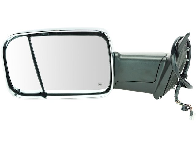 Left Driver Side Power Mirror - Chrome - Flip Up - Power Fold - with Heated Glass, Memory, Puddle Light, Turn Signal, and Temperature Sensor - 2013-2018 Ram 3500 - Trail Ridge 124259-07502620