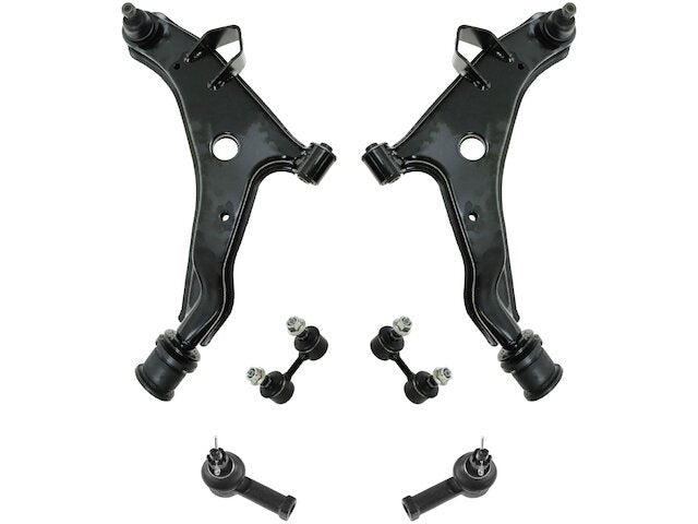Front Control Arm Sway Bar Link Tie Rod Kit 6 Piece - 1990-1994 Mitsubishi Eclipse 2.0L 4-Cylinder - TRQ 7082-07507397