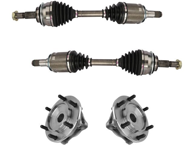 Front CV Axle and Wheel Hub Bearing Assembly Kit - 4 Piece - 2005-2021 Toyota Tacoma 4WD - TRQ 18535-07514384