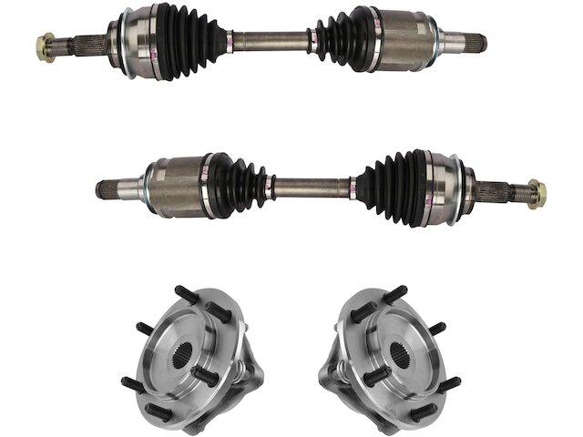 Front CV Axle and Wheel Hub Bearing Assembly Kit - 4 Piece - 2003-2021 Toyota 4Runner 4WD - TRQ 7926-07514384