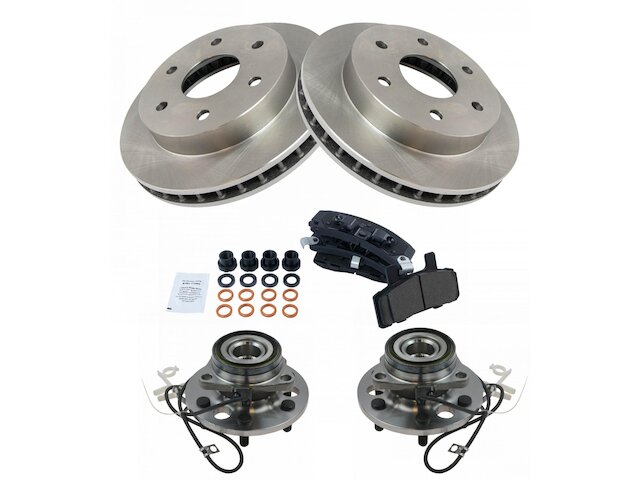 Front Brake Pad and Rotor and Wheel Hub Kit - 1995-1999 Chevrolet K1500 Suburban 4WD - TRQ 3395-07518984