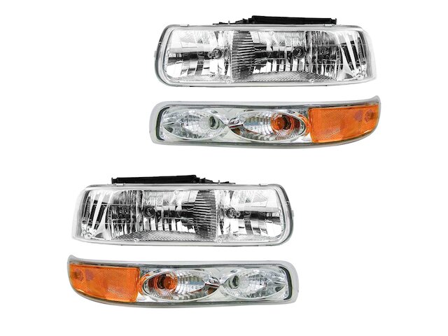 Headlight Assembly and Parking Light Kit 4 Piece - 2001-2002 Chevrolet Silverado 3500 - DIY Solutions 3707-07522920
