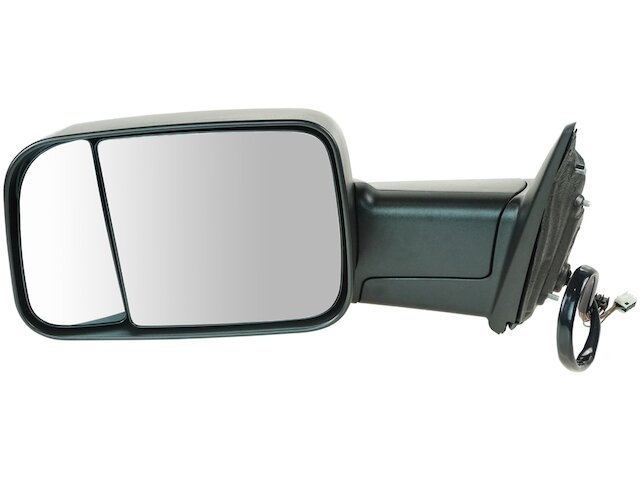 Left Driver Side Power Mirror - Textured Black - Flip Up - Towing - Manual Folding - with Heated Glass, Puddle Light, Turn Signal, and Temperature Sensor - 2015-2018 Ram 1500 - Trail Ridge 130953-07524017