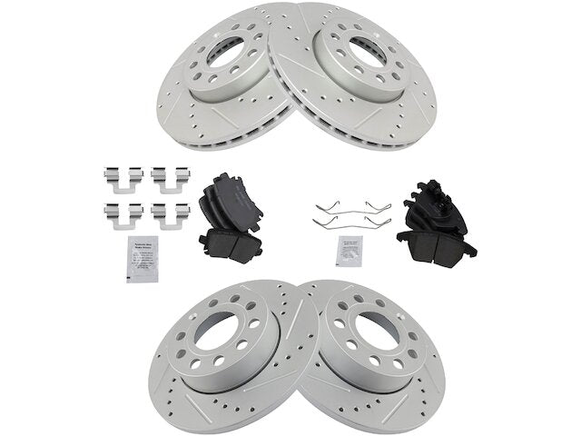 Front and Rear Brake Pad and Rotor Kit - 2005-2010 Volkswagen Jetta - TRQ 18277-07543134