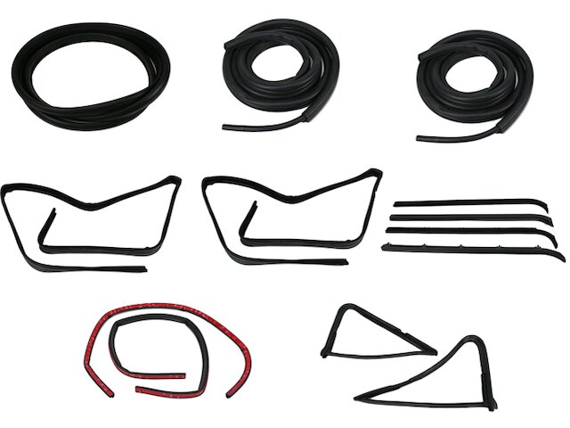 Vehicle Weatherstrip Kit - 1980-1986 Ford F-150 with Black Rear Window Seal - DIY Solutions 5296-07550089