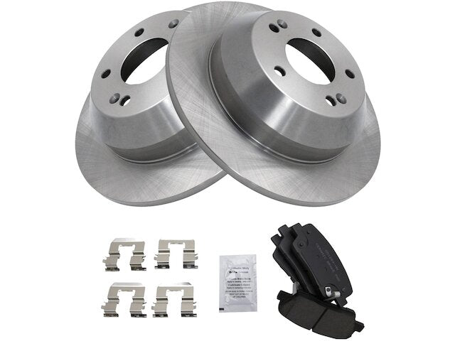 Rear Brake Pad and Rotor Kit - 2013-2016 Hyundai Santa Fe Sport - TRQ 146719-07557951