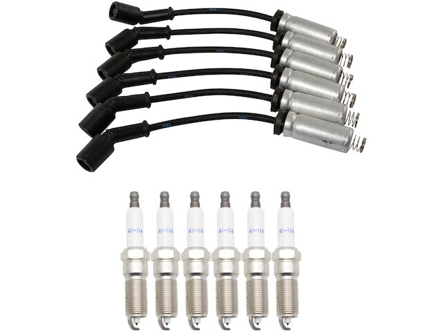 Spark Plug Wire Set with Spark Plugs 7 Piece - 2014-2020 GMC Sierra 1500 4.3L V6 - DIY Solutions 125150-07558172