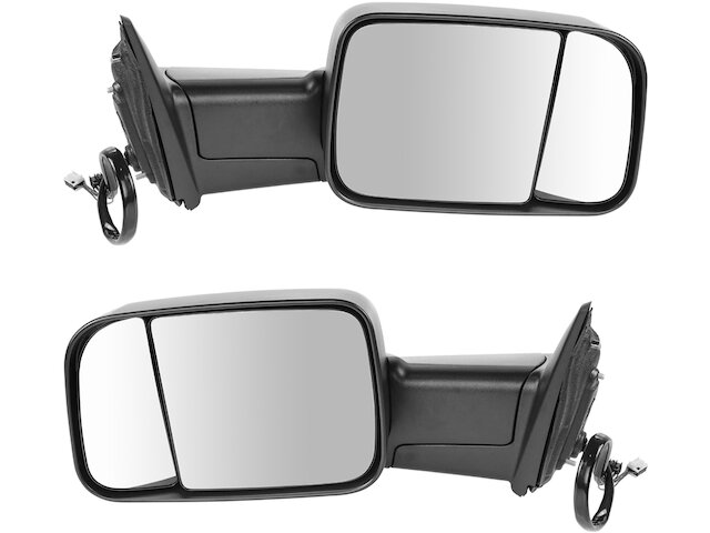 Power Door Mirror Set of 2 - Textured Black - Manual Folding - Towing - with Heated Glass, Puddle Light, Turn Signal, and Driver Side Temperature Sensor - 2015-2018 Ram 2500 - Trail Ridge 130184-07560771