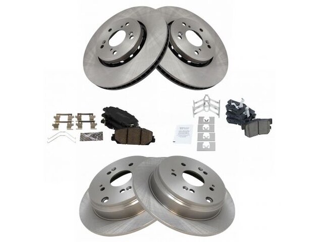 Front and Rear Brake Pad and Rotor Kit - 2013-2018 Acura RDX FWD - TRQ 119563-07564371