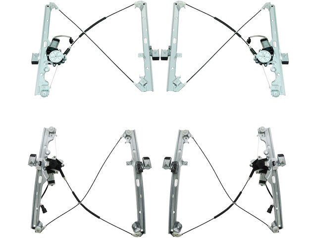 Window Regulator and Motor Kit 4 Piece - 2001-2006 GMC Sierra 2500 HD Crew Cab Pickup - TRQ 4267-07586435