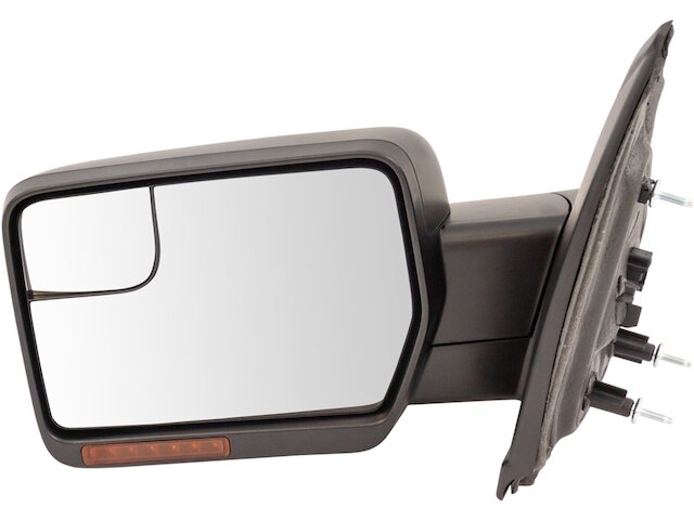Left Driver Side Power Mirror - Textured Black - with Heated Glass, Amber Reflector, and LED Turn Signal - 2011-2014 Ford F-150 - DIY Solutions 96880-07593071