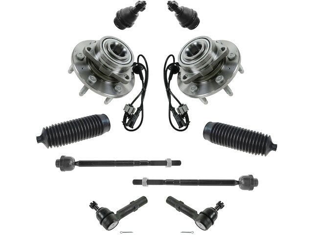 Front Wheel Hub Ball Joint Tie Rod End Kit 10 Piece - 2007-2014 Cadillac Escalade ESV AWD - TRQ 127828-07601696