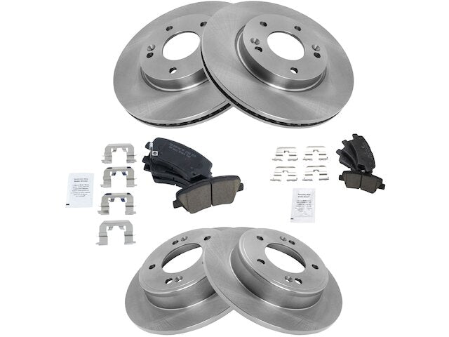 Front and Rear Ceramic Brake Pad and Rotor Kit - 2011-2016 Hyundai Elantra Sedan - TRQ 96885-07604398