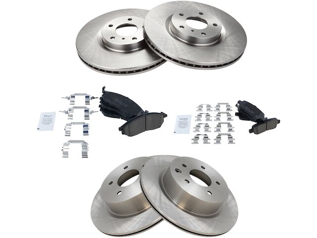 Front and Rear Brake Pad and Rotor Kit - 2005-2008 Infiniti G35 - TRQ 18387-07605517